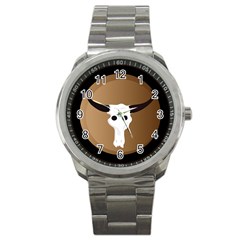 Logo The Cow Animals Sport Metal Watch by Nexatart