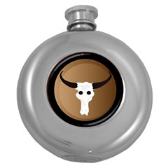 Logo The Cow Animals Round Hip Flask (5 Oz) by Nexatart