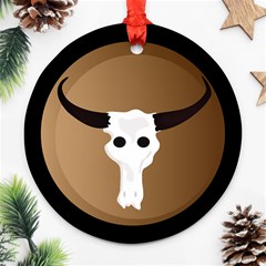 Logo The Cow Animals Round Ornament (two Sides) by Nexatart