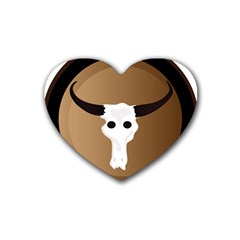 Logo The Cow Animals Rubber Coaster (Heart) 