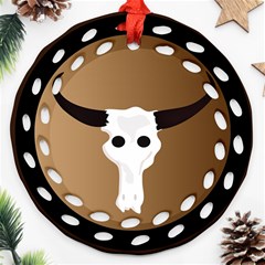 Logo The Cow Animals Round Filigree Ornament (two Sides) by Nexatart