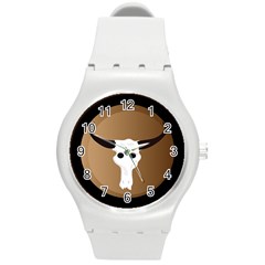 Logo The Cow Animals Round Plastic Sport Watch (m) by Nexatart