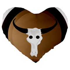 Logo The Cow Animals Large 19  Premium Heart Shape Cushions