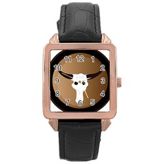 Logo The Cow Animals Rose Gold Leather Watch 