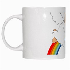 Angel Rainbow Cute Cartoon Angelic White Mugs by Nexatart