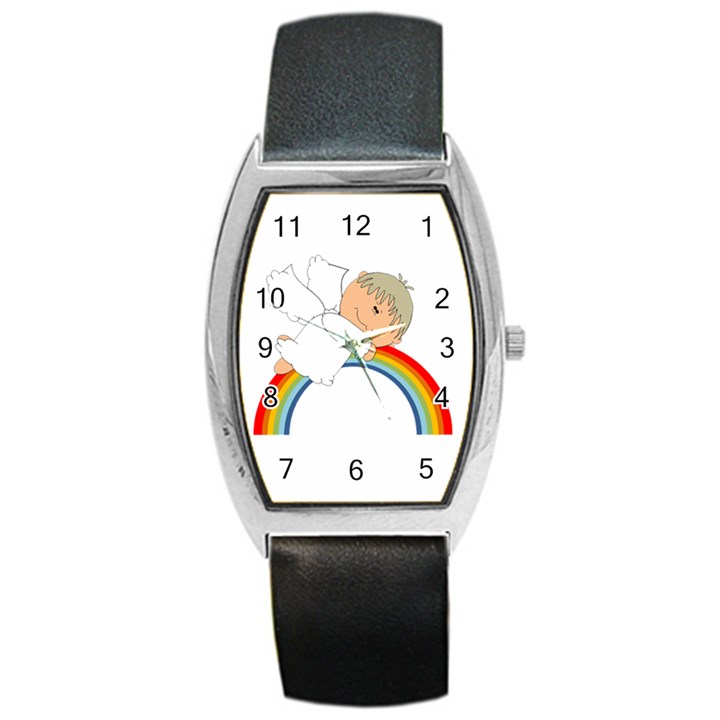 Angel Rainbow Cute Cartoon Angelic Barrel Style Metal Watch