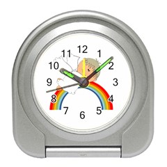 Angel Rainbow Cute Cartoon Angelic Travel Alarm Clocks by Nexatart