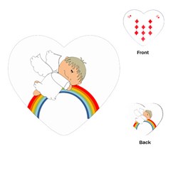 Angel Rainbow Cute Cartoon Angelic Playing Cards (heart)  by Nexatart