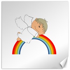 Angel Rainbow Cute Cartoon Angelic Canvas 12  X 12   by Nexatart