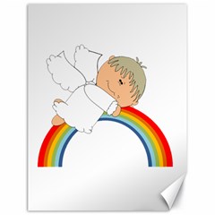 Angel Rainbow Cute Cartoon Angelic Canvas 18  X 24   by Nexatart