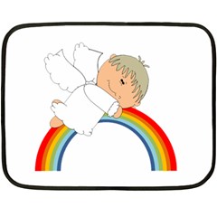 Angel Rainbow Cute Cartoon Angelic Double Sided Fleece Blanket (mini)  by Nexatart