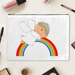 Angel Rainbow Cute Cartoon Angelic Cosmetic Bag (xl) by Nexatart