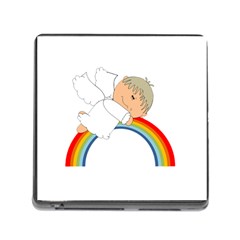 Angel Rainbow Cute Cartoon Angelic Memory Card Reader (square) by Nexatart