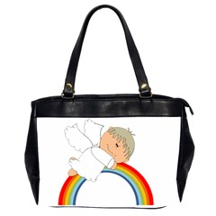 Angel Rainbow Cute Cartoon Angelic Office Handbags (2 Sides)  by Nexatart