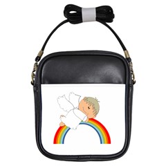 Angel Rainbow Cute Cartoon Angelic Girls Sling Bags by Nexatart