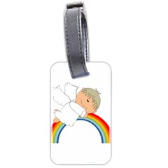 Angel Rainbow Cute Cartoon Angelic Luggage Tags (two Sides) by Nexatart