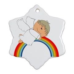 Angel Rainbow Cute Cartoon Angelic Snowflake Ornament (two Sides) by Nexatart