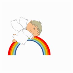 Angel Rainbow Cute Cartoon Angelic Small Garden Flag (two Sides) by Nexatart