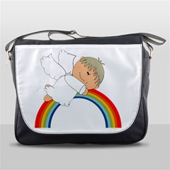 Angel Rainbow Cute Cartoon Angelic Messenger Bags by Nexatart