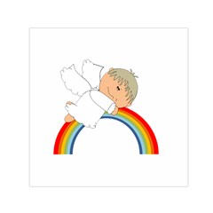 Angel Rainbow Cute Cartoon Angelic Small Satin Scarf (square) by Nexatart