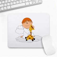 Pet Giraffe Angel Cute Boy Large Mousepads by Nexatart