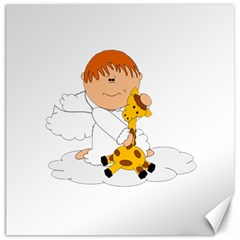 Pet Giraffe Angel Cute Boy Canvas 20  X 20   by Nexatart