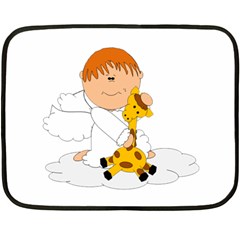 Pet Giraffe Angel Cute Boy Double Sided Fleece Blanket (mini)  by Nexatart