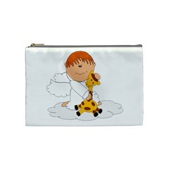 Pet Giraffe Angel Cute Boy Cosmetic Bag (medium)  by Nexatart