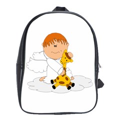 Pet Giraffe Angel Cute Boy School Bags(large)  by Nexatart