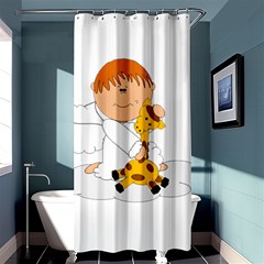 Pet Giraffe Angel Cute Boy Shower Curtain 36  X 72  (stall)  by Nexatart