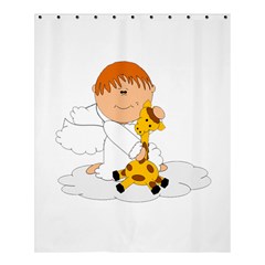 Pet Giraffe Angel Cute Boy Shower Curtain 60  X 72  (medium)  by Nexatart