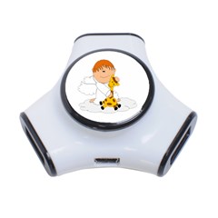 Pet Giraffe Angel Cute Boy 3-port Usb Hub by Nexatart