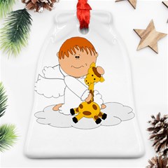 Pet Giraffe Angel Cute Boy Ornament (bell) by Nexatart