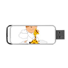 Pet Giraffe Angel Cute Boy Portable Usb Flash (two Sides) by Nexatart