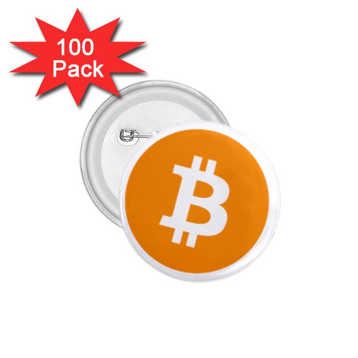 Bitcoin Cryptocurrency Currency 1.75  Buttons (100 pack) 