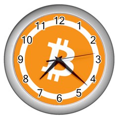 Bitcoin Cryptocurrency Currency Wall Clocks (silver)  by Nexatart