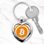 Bitcoin Cryptocurrency Currency Key Chains (Heart)  Front