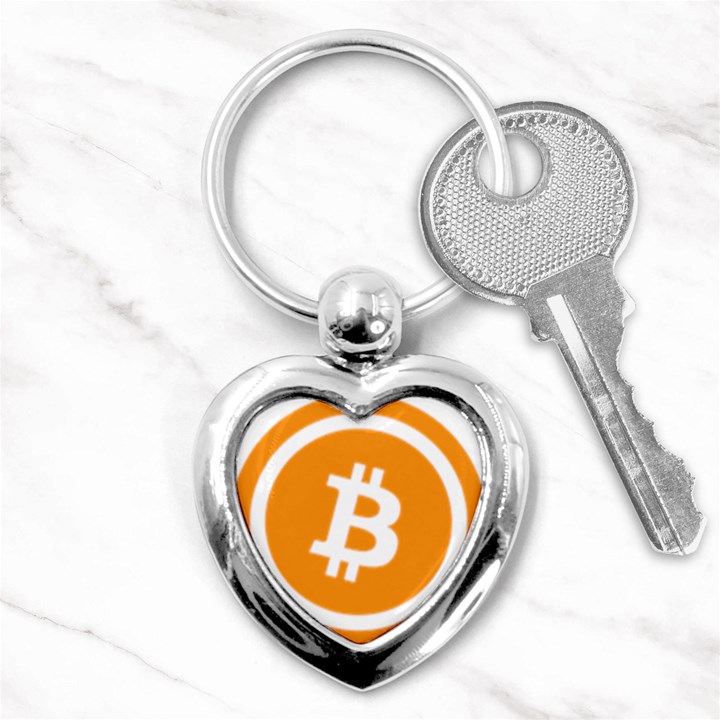 Bitcoin Cryptocurrency Currency Key Chains (Heart) 