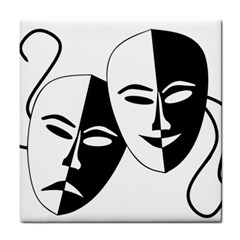 Theatermasken Masks Theater Happy Tile Coasters by Nexatart