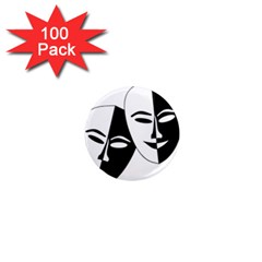 Theatermasken Masks Theater Happy 1  Mini Magnets (100 Pack)  by Nexatart