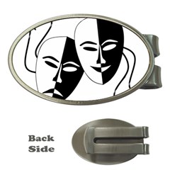 Theatermasken Masks Theater Happy Money Clips (oval)  by Nexatart