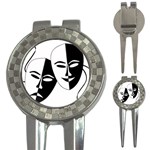 Theatermasken Masks Theater Happy 3-in-1 Golf Divots Front