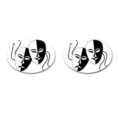 Theatermasken Masks Theater Happy Cufflinks (oval) by Nexatart