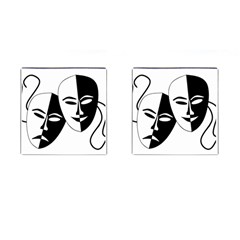 Theatermasken Masks Theater Happy Cufflinks (square) by Nexatart