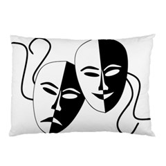 Theatermasken Masks Theater Happy Pillow Case by Nexatart