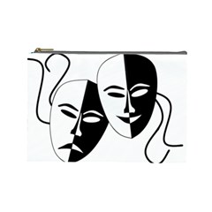 Theatermasken Masks Theater Happy Cosmetic Bag (large)  by Nexatart