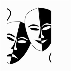 Theatermasken Masks Theater Happy Small Garden Flag (two Sides) by Nexatart