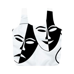 Theatermasken Masks Theater Happy Full Print Recycle Bags (m)  by Nexatart