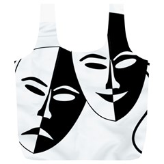 Theatermasken Masks Theater Happy Full Print Recycle Bags (l) 