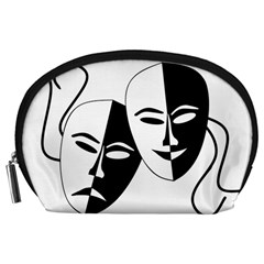 Theatermasken Masks Theater Happy Accessory Pouches (large)  by Nexatart